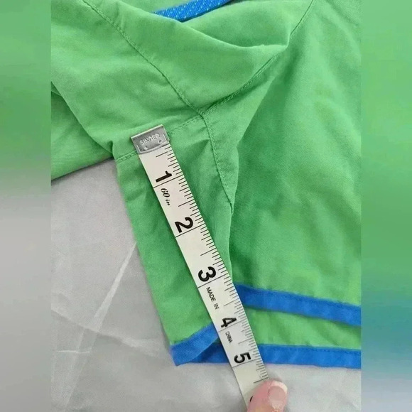 Columbia Shorts Women M Green Blue Chino Pockets Hiking Drawstring 4" Inseam - Picture 8 of 14